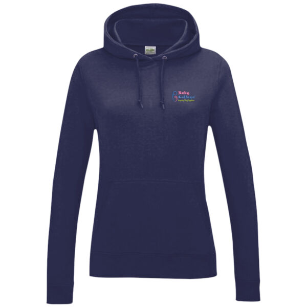 Womens Hoodie embroidered logo plain back Thumbnail